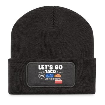 Lass uns taco gehen - Recycelte Patch Beanie - Dunkelgrau - Vorne