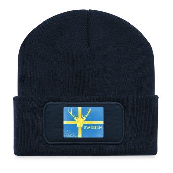 Sweden wildlife Sweden flag - Recycled Patch Beanie - french navy - Front