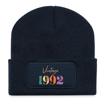 Vintage 1992 florale - Beanie recyclé à patch - bleu marine - Devant