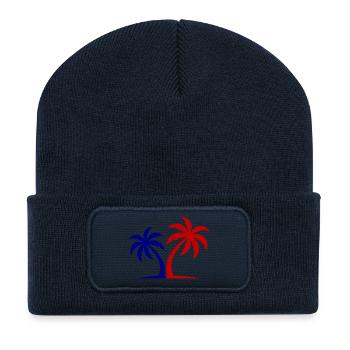 Palm Tree Symbol Island - Recycled Patch Beanie - french navy - Front