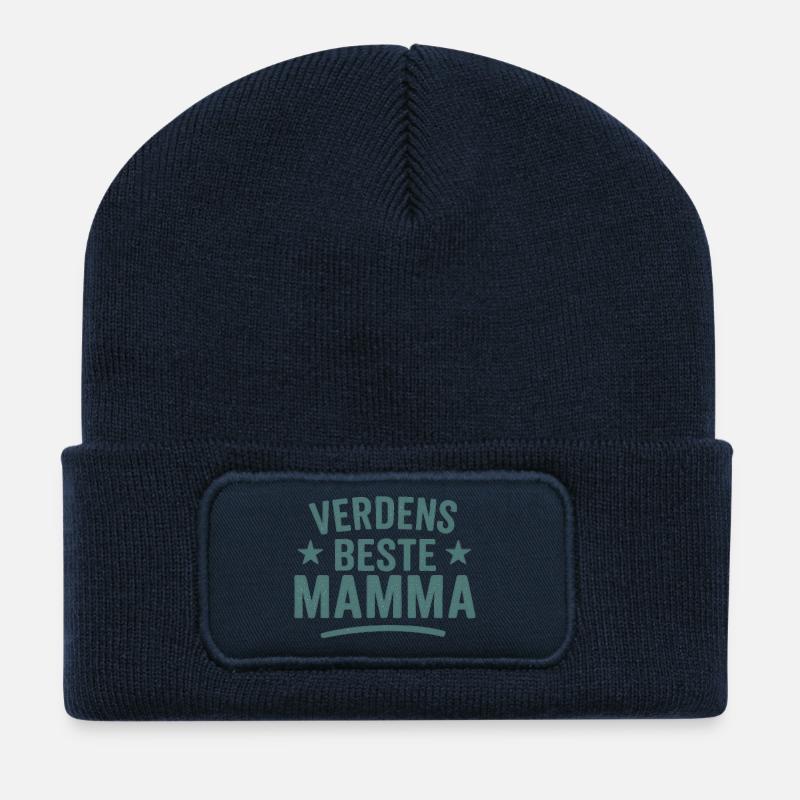 Logo de la meilleure maman du monde - Beanie recyclé à patch - bleu marine