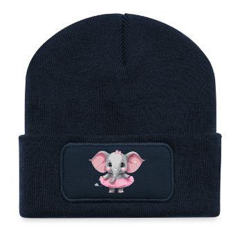 Elefant_im_Tuettue3 - Recycled Patch Beanie - french navy - Front