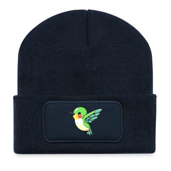 Colibri - Beanie recyclé à patch - bleu marine - Devant