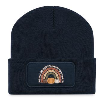 Kürbis Herbst - Recycelte Patch Beanie - French Navy - Vorne
