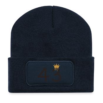 43 - Beanie recyclé à patch - bleu marine - Devant