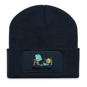 Monstre en tournée - Beanie recyclé à patch - bleu marine - Devant