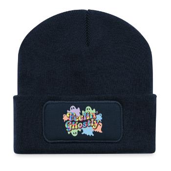 Colorful ghost wave lettering - Recycled Patch Beanie - french navy - Front