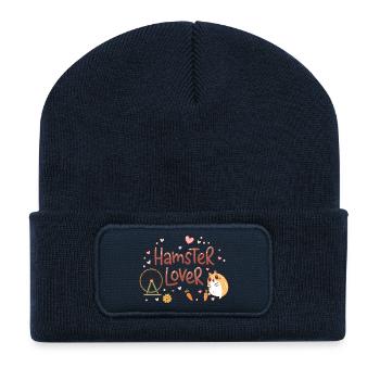 Verliebter Hamster, süßer Moment - Recycelte Patch Beanie - French Navy - Vorne