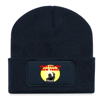 Comedy Fart Themed Graphic Tee - Recycled Patch Beanie - french navy - Front