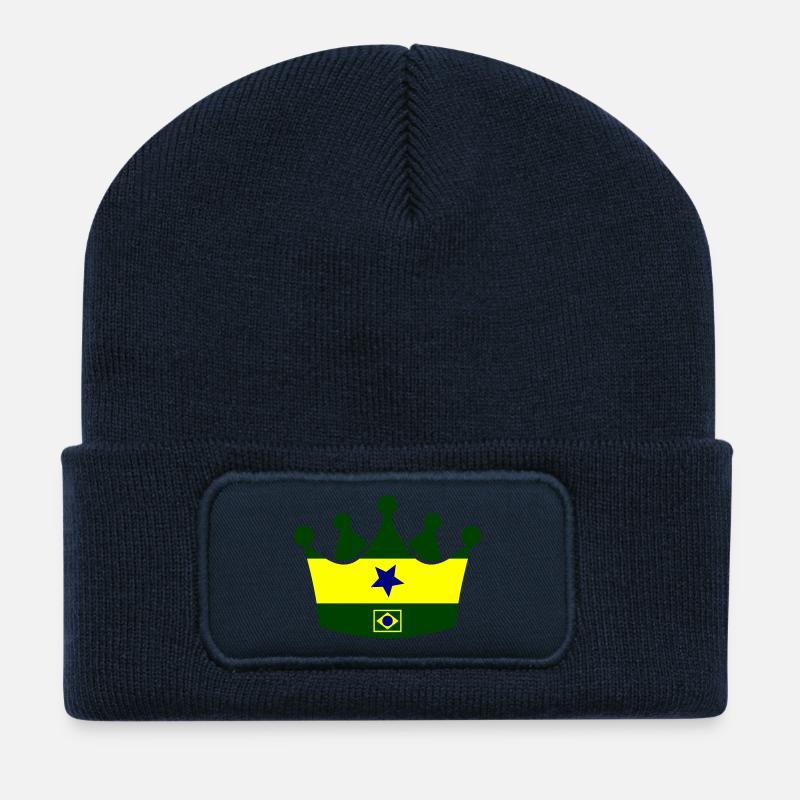 Couronne du Brésil - Beanie recyclé à patch - bleu marine