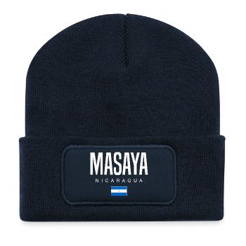 Masaya Nicaragua Nicaraguaner - Recycelte Patch Beanie - French Navy - Vorne