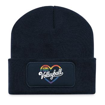 Volleyball Coeur Joueurs de volleyball - Beanie recyclé à patch - bleu marine - Devant