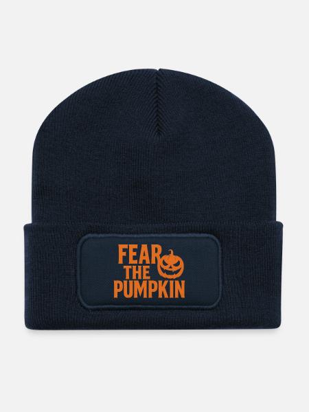 Fürchte den Kürbis - Recycelte Patch Beanie - French Navy