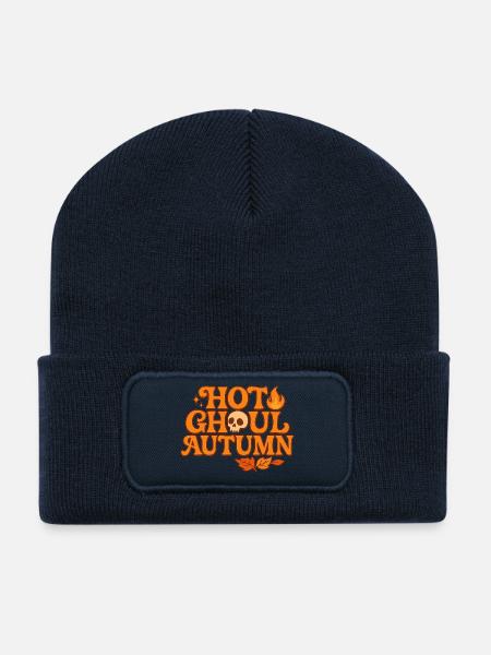 Hot Ghoul Automne/ Y2K Design - Beanie recyclé à patch - bleu marine