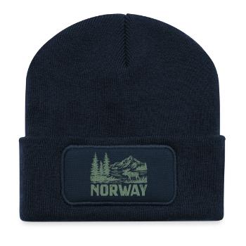 Norwegian forest landscape with moose - Recycled Patch Beanie - french navy - Front