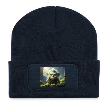 Green Forest Goblin in Adventure - Recycled Patch Beanie - french navy - Front
