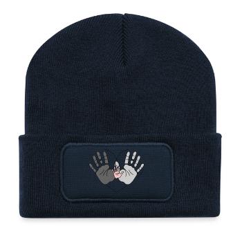 Family Hands in the Heart | Love & Cohesion - Recycled Patch Beanie - french navy - Front