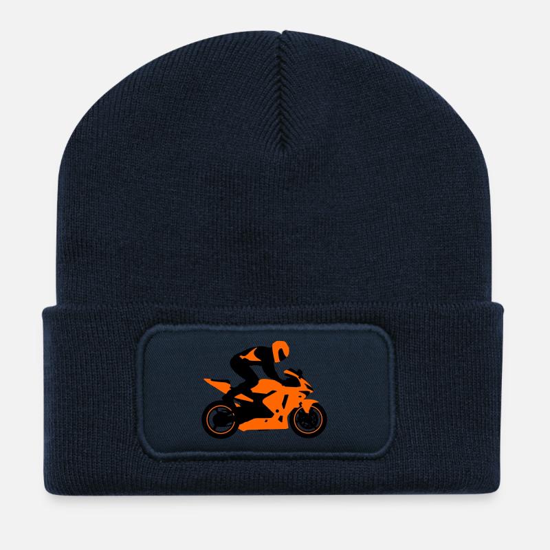 Motorrad Stuntman  - Recycelte Patch Beanie - French Navy
