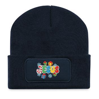 Je suis Noël Bunte Geschenkwelt - Recycelte Patch Beanie - French Navy - Vorne