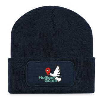 GODNEWS Alltagstourist*in »Heiliger Guide« - Recycelte Patch Beanie - French Navy - Vorne