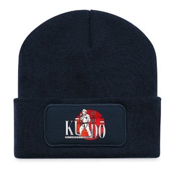 Kudo-Kämpfer-Stehendes-Design - Recycelte Patch Beanie - French Navy - Vorne