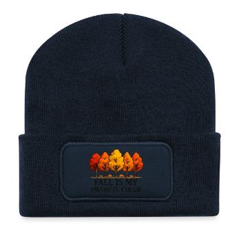 Der Herbst ist meine Lieblingsfarbe Herbstliebhabe - Recycelte Patch Beanie - French Navy - Vorne