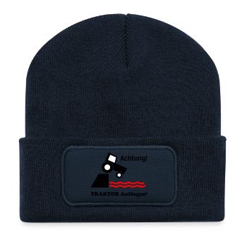 Traktor Anfaenger - Recycelte Patch Beanie - French Navy - Vorne