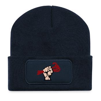I Want Candy, Revolutionary, Slogan & Sugar Design - Recycled Patch Beanie - french navy - Front