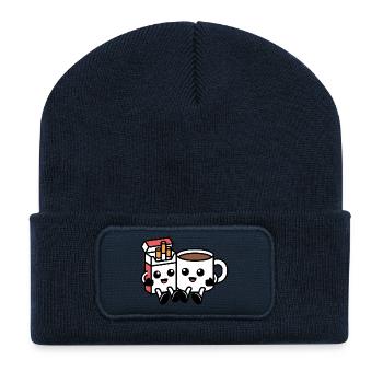 Coffee and Cigarettes  - Funny Balkan Breakfast  - Recycled Patch Beanie - french navy - Front