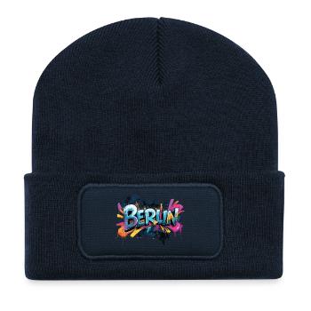 Berlin Graffiti Font Street Art Urban Style - Recycled Patch Beanie - french navy - Front