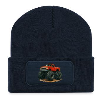Tout-terrain du Monster Truck Rouge - Beanie recyclé à patch - bleu marine - Devant