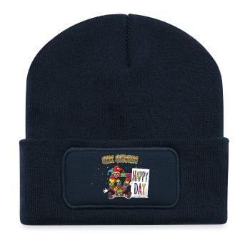 Italian  67 Meme Fasching Lustiges  - Recycelte Patch Beanie - French Navy - Vorne