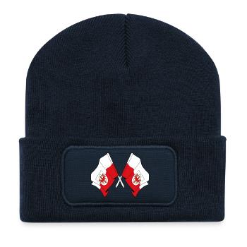 Drapeaux croisés du Tyrol - Beanie recyclé à patch - bleu marine - Devant