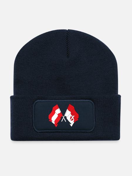 Österreich & Wien-Kreuzflaggen - Recycelte Patch Beanie - French Navy