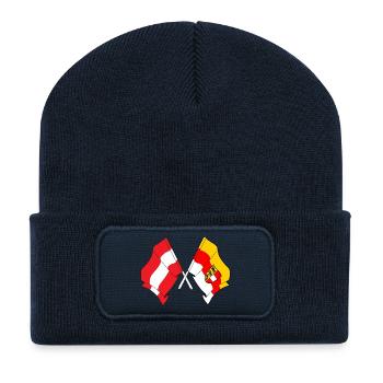 Drapeaux croisés de l’Autriche et de la Carinthie - Beanie recyclé à patch - bleu marine - Devant