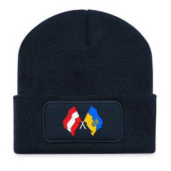 Austria & Lower Austria Crossed Flags - Recycled Patch Beanie - french navy - Front
