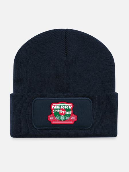 Joyeux Noël Cercle de Vinyles - Beanie recyclé à patch - bleu marine