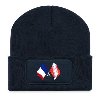 Elsass & Frankreich überquert - Recycelte Patch Beanie - French Navy - Vorne