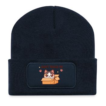 Kitten in Box – Do Not Touch - Recycled Patch Beanie - french navy - Front