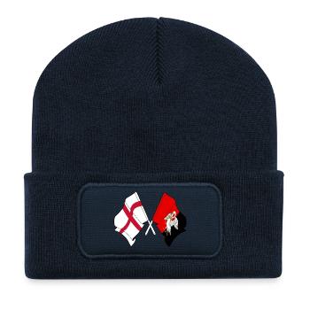 Buckinghamshire & England Crossed - Recycled Patch Beanie - french navy - Front