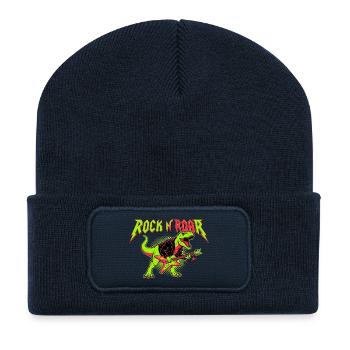Rock N Roar Dino Rocker - Recycelte Patch Beanie - French Navy - Vorne