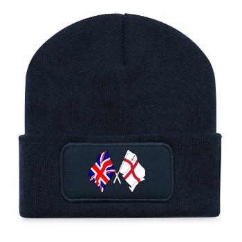 City of London & Great Britain Flaggen - Recycelte Patch Beanie - French Navy - Vorne