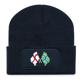Drapeaux croisés du Gloucestershire et de l’Angleterre - Beanie recyclé à patch - bleu marine - Devant