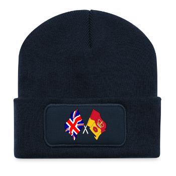 Hampshire & Great Britain Crossed - Recycled Patch Beanie - french navy - Front