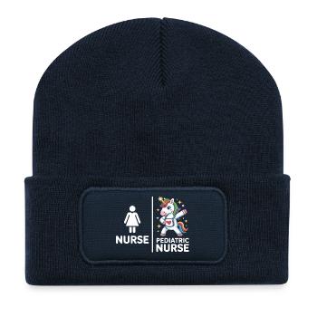 Pediatric Unicorn Nurse - Recycled Patch Beanie - french navy - Front