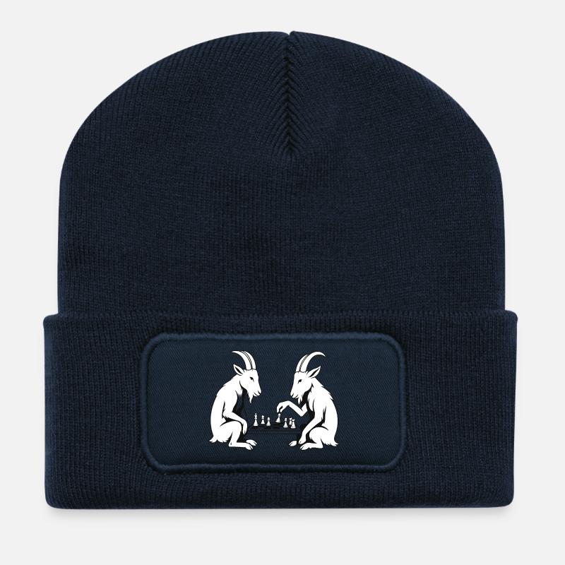 Schachmatt, Ziegenausgabe - Recycelte Patch Beanie - French Navy