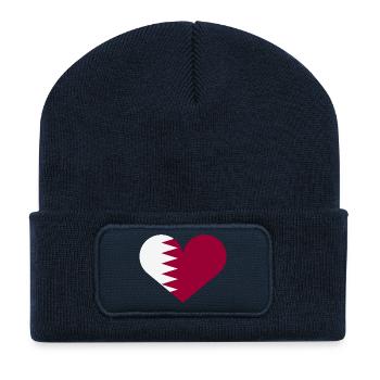 Qatar heart flag - Recycled Patch Beanie - french navy - Front