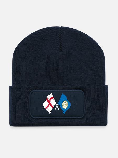 Yorkshire & England Crossed - Recycled Patch Beanie - french navy