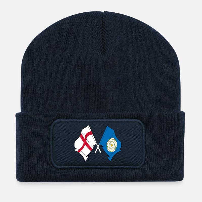 Yorkshire & England Crossed - Recycled Patch Beanie - french navy