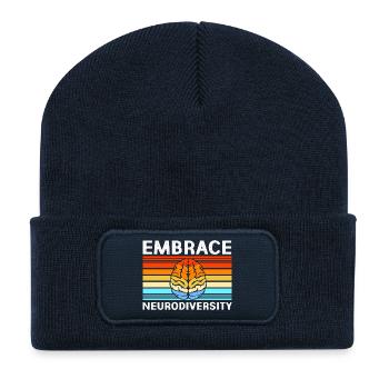 Autismus Autist ADHS Asperger Neurodiversity - Recycelte Patch Beanie - French Navy - Vorne